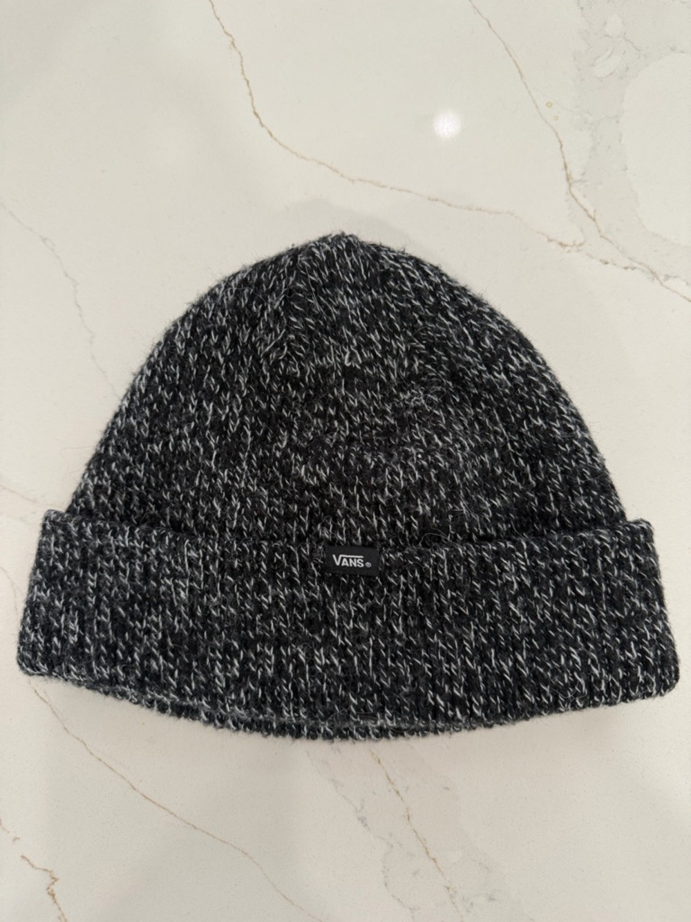 Vans Black & White Marled Cuffed Beanie